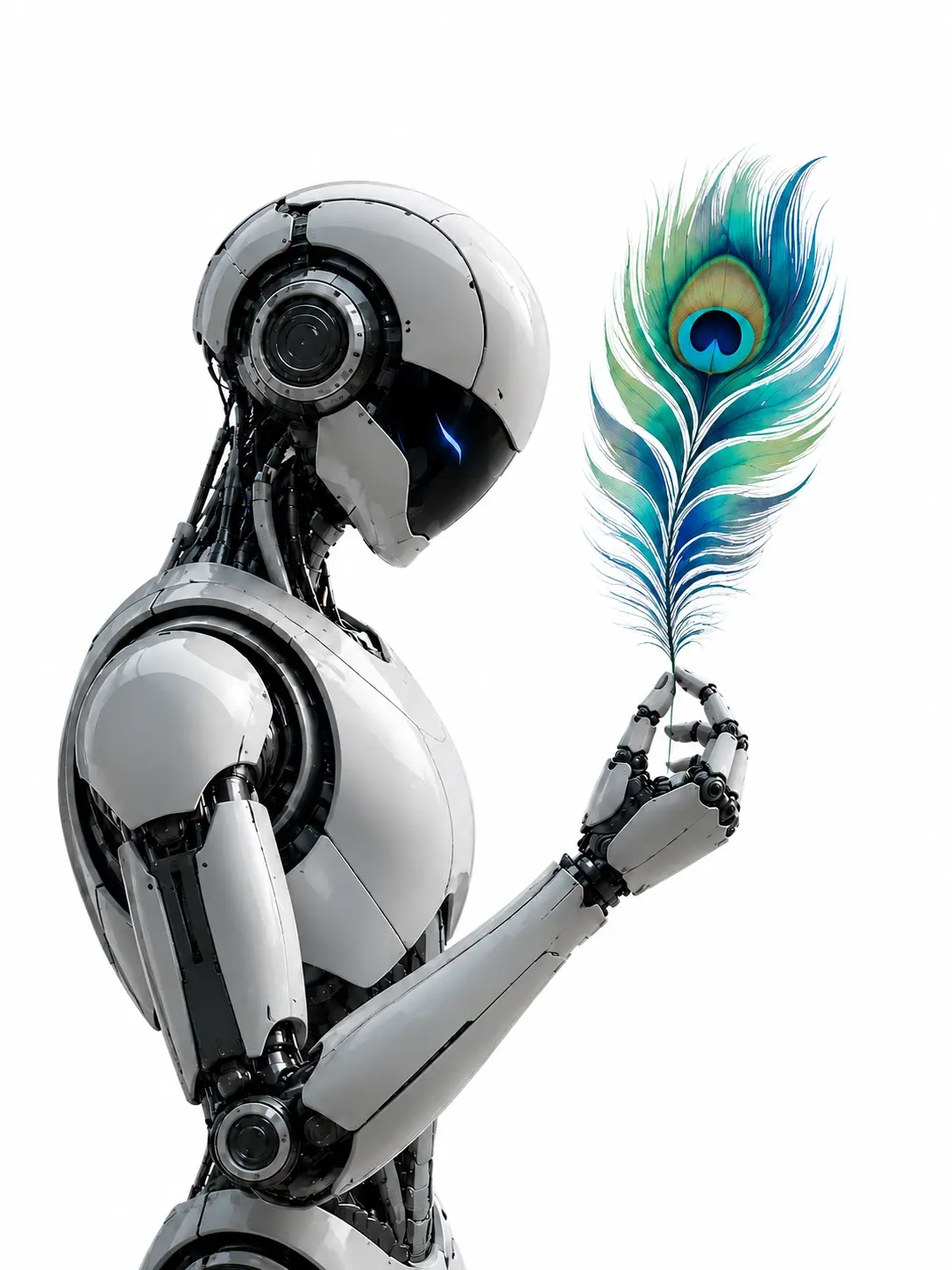 robo with peacock feather